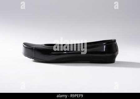 Korean-style black rubber shoes Stock Photo