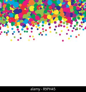 Confetti colourful background. Dot pattern. Vector illustration. Abstract bright colored dotted circles. Falling color dots. Eps10. Stock Vector