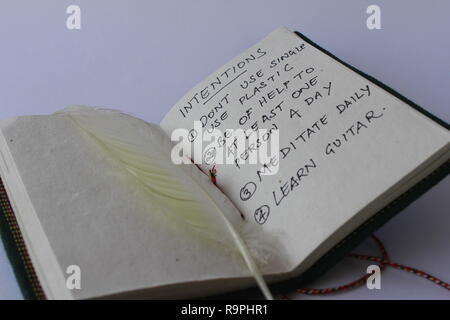 Writing down intentions Stock Photo - Alamy
