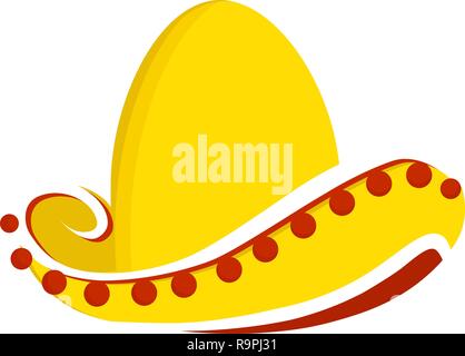 vector Illustration traditional Mexican sombrero hat isolated on a white background Stock Vector