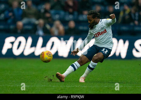 Preston North End's Daniel Johnson   26th December 2018, Deepdale, Preston, England; Sky Bet Championship, Preston North End vs Hull City ;    Credit: Terry Donnelly/News Images  English Football League images are subject to DataCo Licence Stock Photo