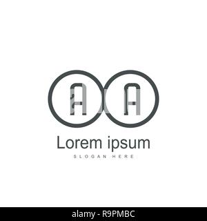 Initial Letter AA Logo Template Vector Design Stock Vector