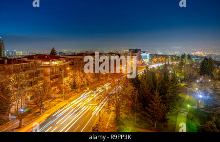 Ankara/Turkey-December 26 2018: City view (Cinnah street, sokak) from Atakule Tower Stock Photo