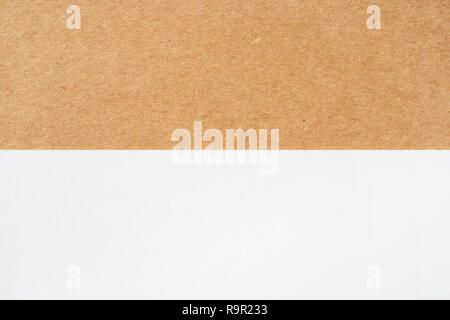 Design concept - Top view of brown kraft and white page for design mockup Stock Photo