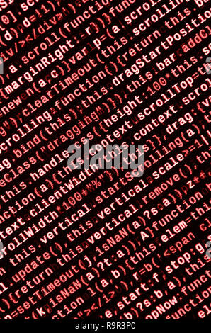Computer program preview. Programming code typing. Information technology website coding standards for web design Modern tech. CSS, JavaScript and HTM Stock Photo