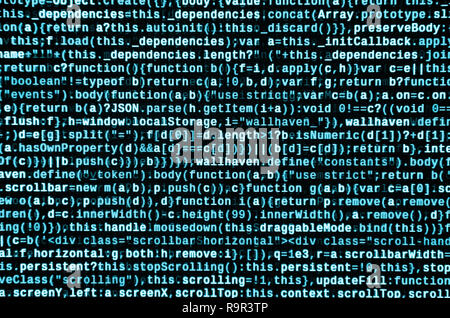 Computer program preview. Programming code typing. Information technology website coding standards for web design Modern tech. CSS, JavaScript and HTM Stock Photo