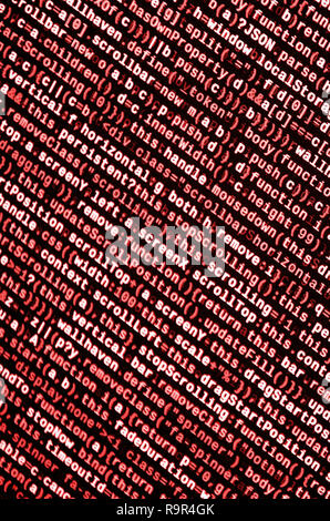 Computer program preview. Programming code typing. Information technology website coding standards for web design Modern tech. CSS, JavaScript and HTM Stock Photo