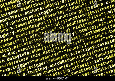 Computer program preview. Programming code typing. Information technology website coding standards for web design Modern tech. CSS, JavaScript and HTM Stock Photo