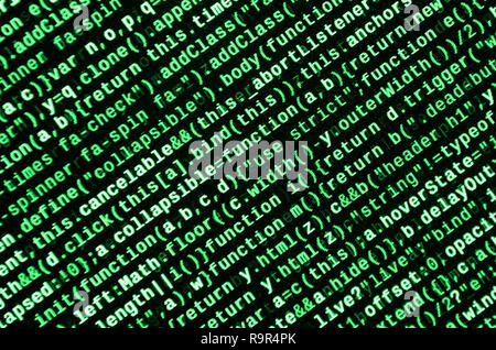 Computer program preview. Programming code typing. Information technology website coding standards for web design Modern tech. CSS, JavaScript and HTM Stock Photo