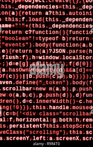 Computer program preview. Programming code typing. Information technology website coding standards for web design Modern tech. CSS, JavaScript and HTM Stock Photo