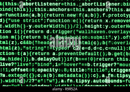 Computer program preview. Programming code typing. Information technology website coding standards for web design Modern tech. CSS, JavaScript and HTM Stock Photo