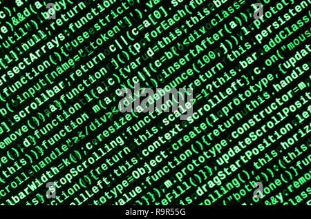 Computer program preview. Programming code typing. Information technology website coding standards for web design Modern tech. CSS, JavaScript and HTM Stock Photo
