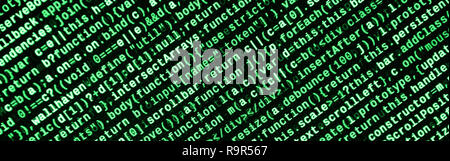 Javascript functions, variables, objects. Monitor closeup of function source code. IT specialist workplace. Big data and Internet of things trend. HTM Stock Photo