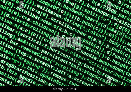 Computer program preview. Programming code typing. Information technology website coding standards for web design Modern tech. CSS, JavaScript and HTM Stock Photo