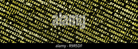 Computer program preview. Programming code typing. Information technology website coding standards for web design Modern tech. CSS, JavaScript and HTM Stock Photo