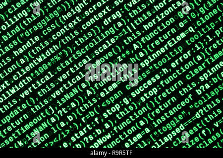 Computer program preview. Programming code typing. Information technology website coding standards for web design Modern tech. CSS, JavaScript and HTM Stock Photo