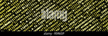 Computer program preview. Programming code typing. Information technology website coding standards for web design Modern tech. CSS, JavaScript and HTM Stock Photo