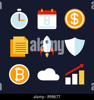 Business activity and strategy icon collection. Business concept vector illustration. Stock Vector