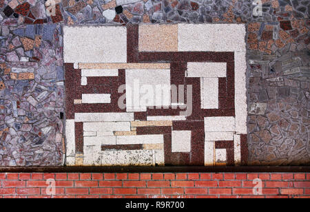 Texture - decorative panel from different granite blocks Stock Photo