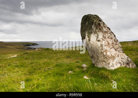 Large single stone on Fetlar, Shetland Islands Stock Photo