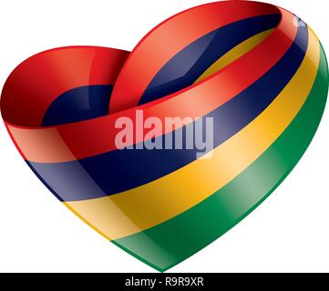 Mauritius flag, vector illustration on a white background Stock Vector