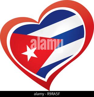 Cuba flag, vector illustration on a white background Stock Vector