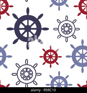 Multicolor wheels on white background vector seamless pattern. Stock Vector