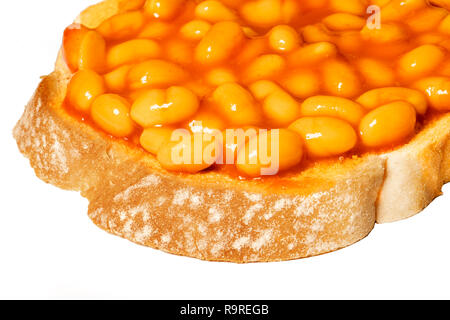 Baked beans on toast, UK. Stock Photo