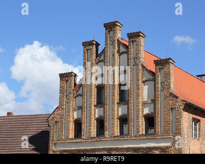 Gothic crow-stepped gable in Anklam in Germany Stock Photo