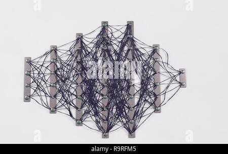 Neural net. Neuron network. Deep learning. Cognitive technology concept. 3d render Stock Photo