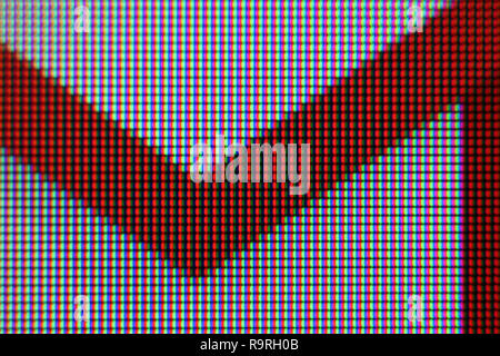 Google gmail icon on screen, close-up Stock Photo