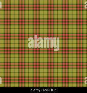Green Red Tartan Plaid Scottish Pattern. Stock Vector