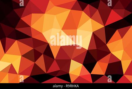 Multicolor red, yellow, orange geometric rumpled triangular low poly origami style gradient illustration graphic background. Vector polygonal design f Stock Vector