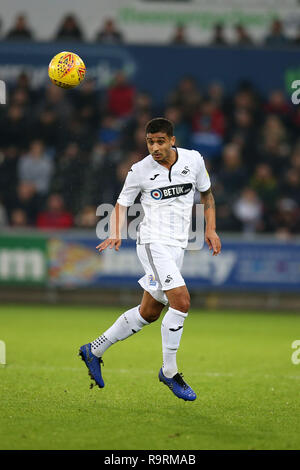 Swansea, UK. 26th Dec, 2018. Kyle Naughton of Swansea City in action.EFL Skybet championship match, Swansea city v Aston Villa at the Liberty Stadium in Swansea, South Wales on Boxing day, Wed 26th December 2018. this image may only be used for Editorial purposes. Editorial use only, license required for commercial use. No use in betting, games or a single club/league/player publications. pic by Andrew Orchard/Andrew Orchard sports photography/Alamy Live news Credit: Andrew Orchard sports photography/Alamy Live News Stock Photo