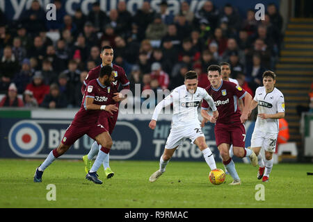 Swansea, UK. 26th Dec, 2018. Matt Grimes of Swansea city Credit: in action. EFL Skybet championship match, Swansea city v Aston Villa at the Liberty Stadium in Swansea, South Wales on Boxing day, Wed 26th December 2018. this image may only be used for Editorial purposes. Editorial use only, license required for commercial use. No use in betting, games or a single club/league/player publications. pic by Andrew Orchard/Andrew Orchard sports photography/Alamy Live News Stock Photo