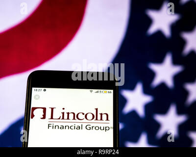 Kiev, Ukraine. 19th Dec, 2018. Lincoln National Corporation Insurance company logo seen displayed on a smart phone. Credit: Igor Golovniov/SOPA Images/ZUMA Wire/Alamy Live News Stock Photo