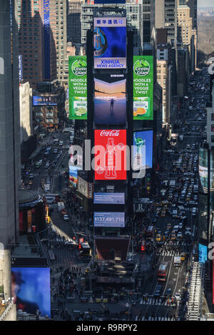 New York, USA. 27th Dec 2018. A view of Times Square on December 27, 2018 in New York City. Credit: Erik Pendzich/Alamy Live News Stock Photo