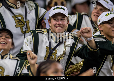 Houston, TX, USA. 27th Dec, 2018. Baylor band members dance during the 4th quarter of the Texas Bowl NCAA football game between the Baylor Bears and the Vanderbilt Commodores at NRG Stadium in Houston, TX. Baylor won the game 45 to 38.Trask Smith/CSM/Alamy Live News Stock Photo