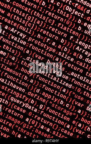 Computer program preview. Programming code typing. Information technology website coding standards for web design Modern tech. CSS, JavaScript and HTM Stock Photo