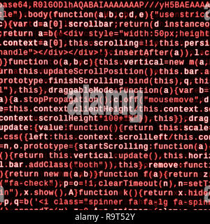 Writing programming code on laptop. Digital binary data on computer screen. Project managers work new idea. Software engineer at work. Software abstra Stock Photo