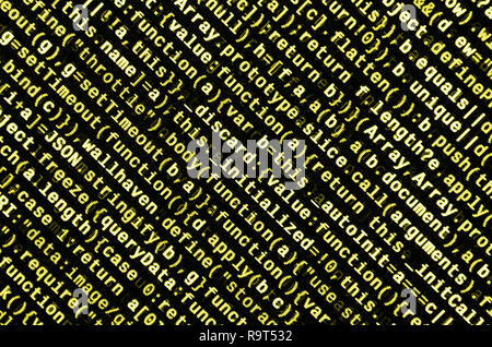 Computer program preview. Programming code typing. Information technology website coding standards for web design Modern tech. CSS, JavaScript and HTM Stock Photo