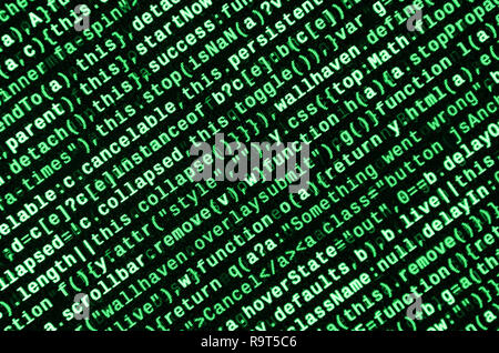 Computer program preview. Programming code typing. Information technology website coding standards for web design Modern tech. CSS, JavaScript and HTM Stock Photo