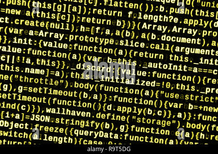 Computer program preview. Programming code typing. Information technology website coding standards for web design Modern tech. CSS, JavaScript and HTM Stock Photo
