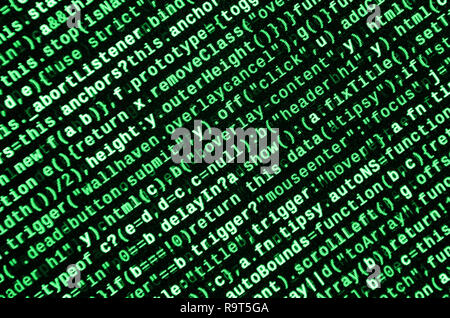 Computer program preview. Programming code typing. Information technology website coding standards for web design Modern tech. CSS, JavaScript and HTM Stock Photo