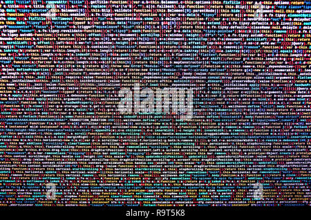 Software developer programming code on computer. Abstract computer script source code. Shallow depth of field, selective focus effect Stock Photo