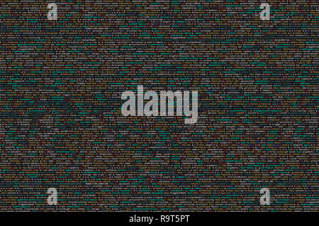 Javascript functions, variables, objects. Monitor closeup of function source code. IT specialist workplace. Big data and Internet of things trend. HTM Stock Photo