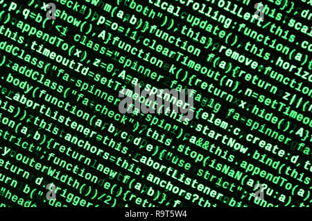 Computer program preview. Programming code typing. Information technology website coding standards for web design Modern tech. CSS, JavaScript and HTM Stock Photo