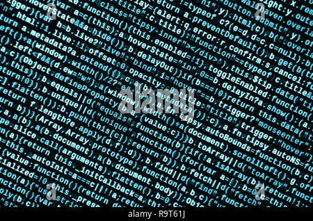 Computer program preview. Programming code typing. Information technology website coding standards for web design Modern tech. CSS, JavaScript and HTM Stock Photo