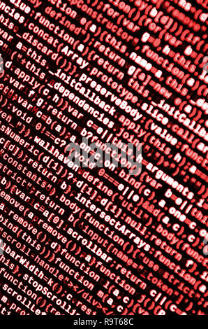 Computer program preview. Programming code typing. Information technology website coding standards for web design Modern tech. CSS, JavaScript and HTM Stock Photo
