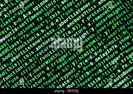 Computer program preview. Programming code typing. Information technology website coding standards for web design Modern tech. CSS, JavaScript and HTM Stock Photo